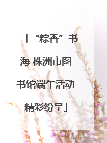 “粽香”书海 株洲市图书馆端午活动精彩纷呈